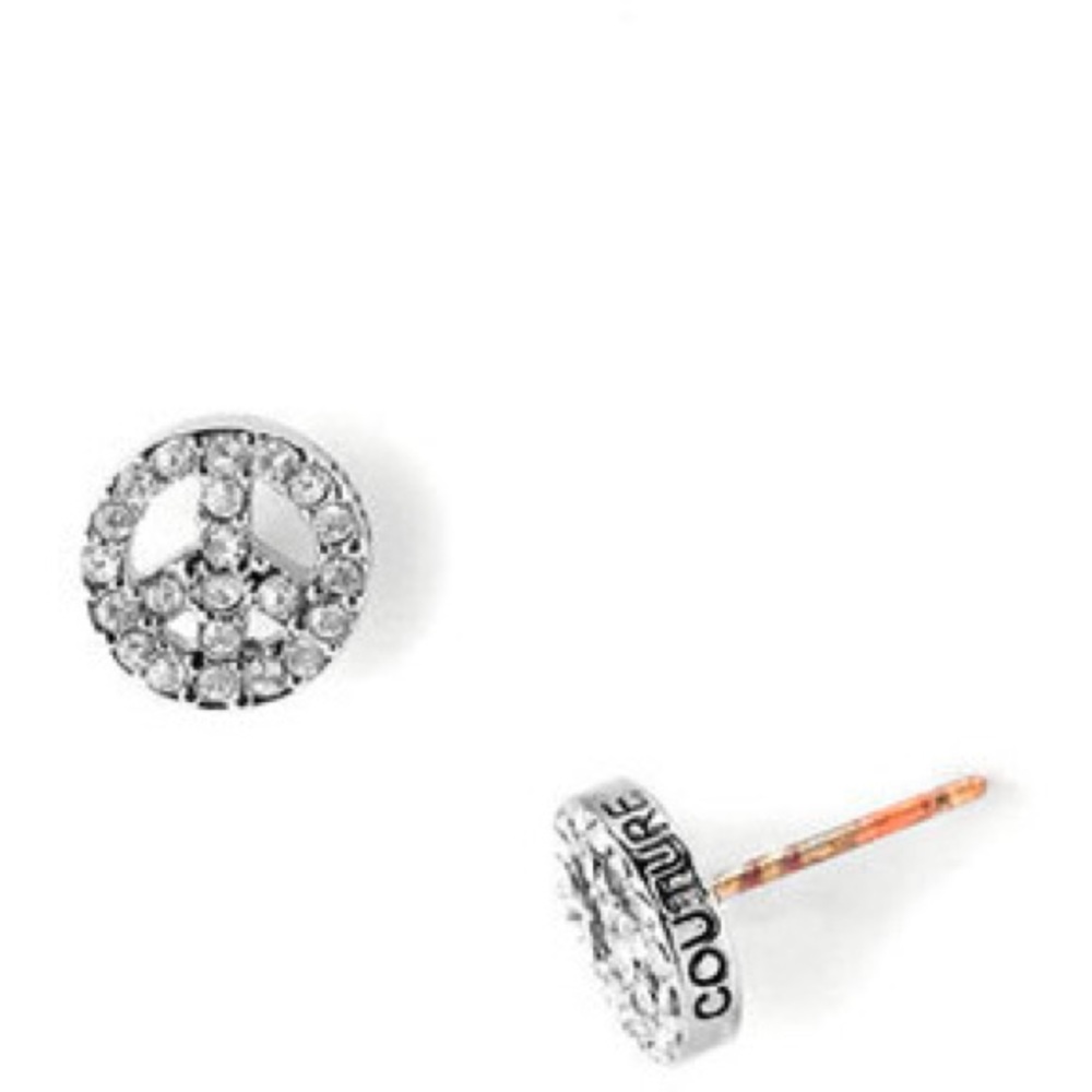 Juicy Couture Peace Sign Stud Earrings